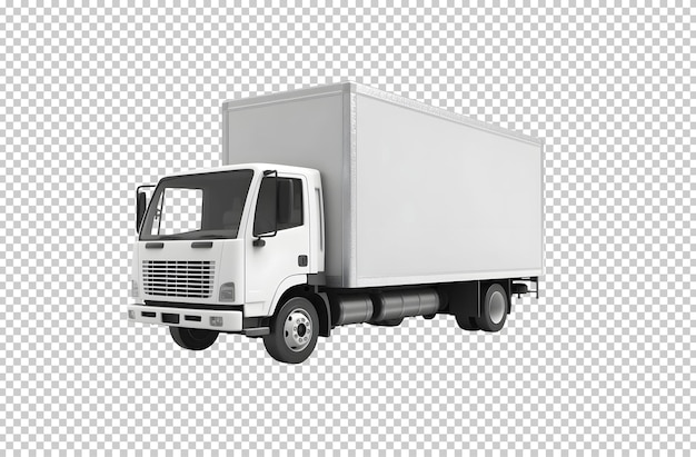 배경에 고립 된 흰색 상자 트럭