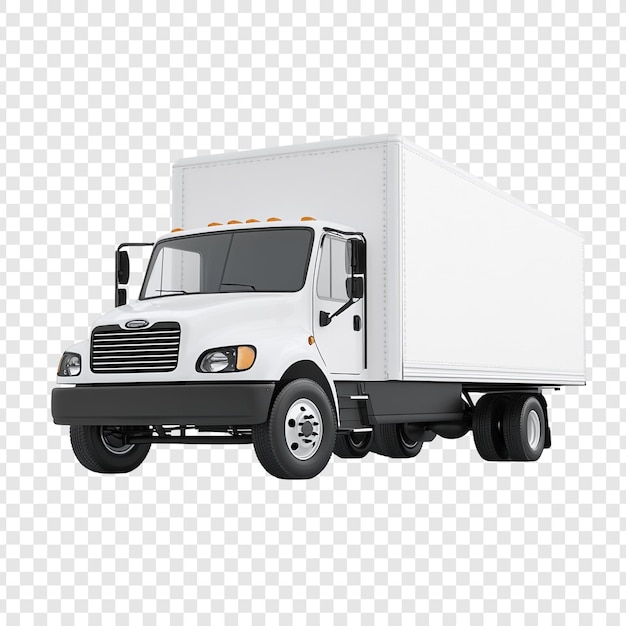 white box truck on transparent background