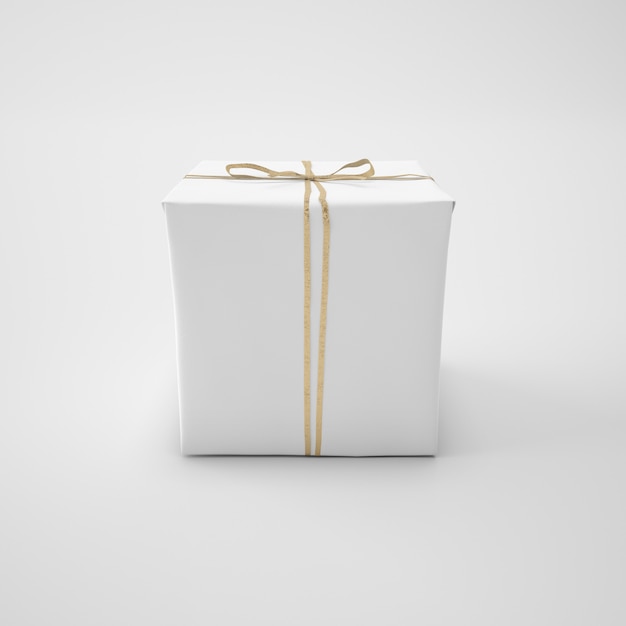 Бесплатный PSD Белая коробка со шнуром