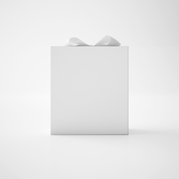 Free PSD white box with ribbon