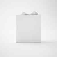 Free PSD white box with ribbon