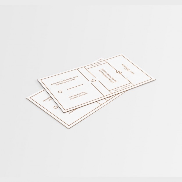 White business card mock up with golden details – Free Download