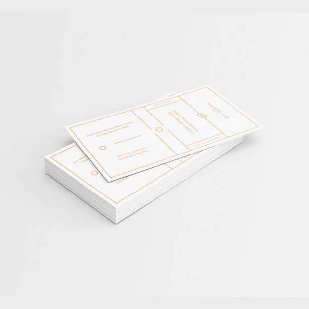 White business card with golden elements design