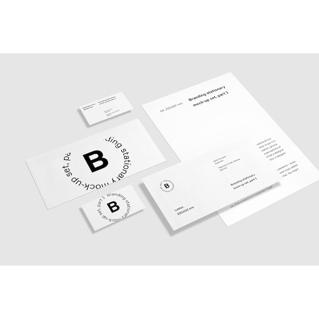 White business stationery mock up