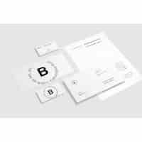 Free PSD white business stationery mock up