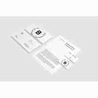 Free PSD white business stationery mock up