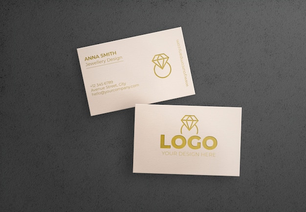 Free PSD white bussiness card on black background