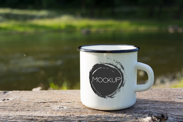 Download Premium Psd White Campfire Enamel Mug Mockup