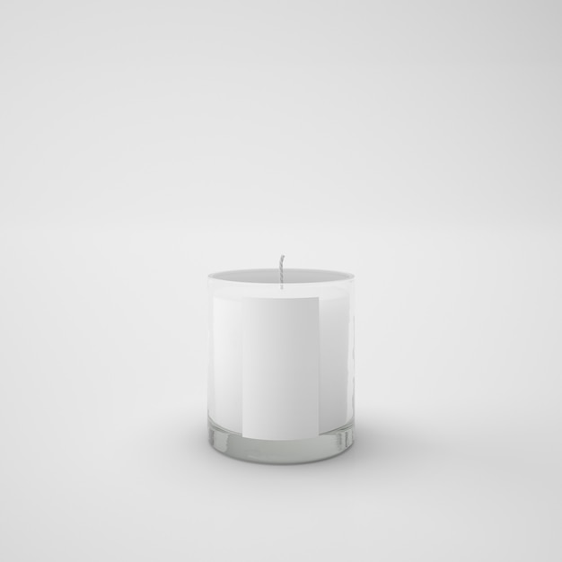 White candle in a glass