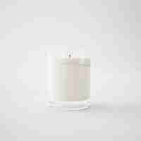 Free PSD white candle in a glass