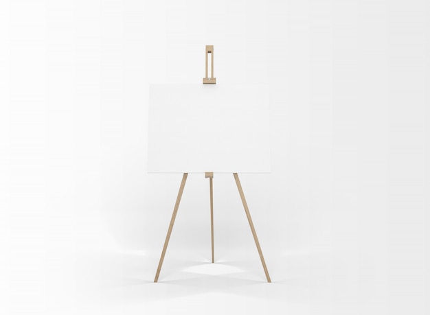Free White Canvas on a Easel PSD Template