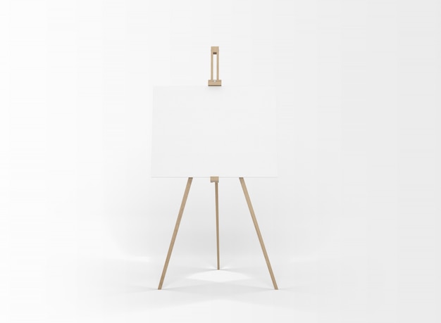 Free PSD white canvas on a easel