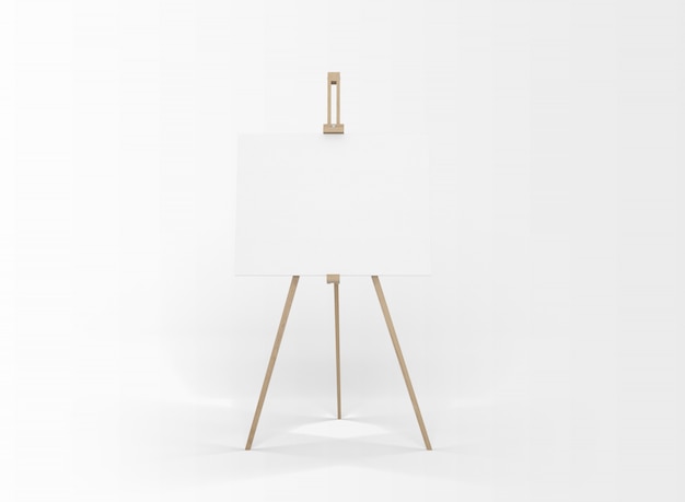 White canvas on a easel
