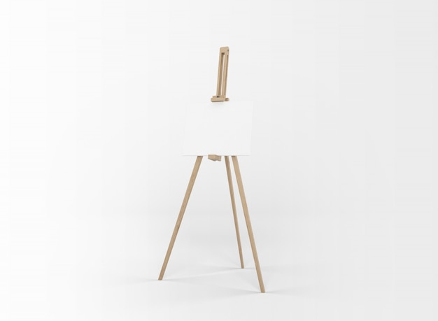 Free PSD white canvas on a easel