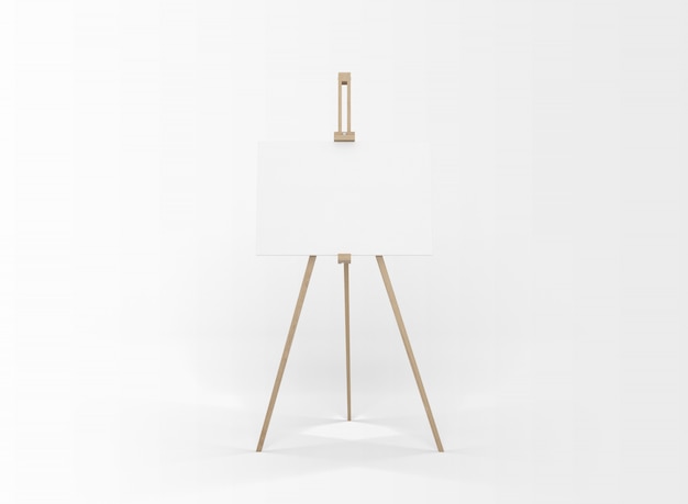 White canvas on a easel