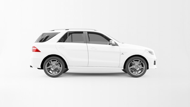 Free PSD white car isolated