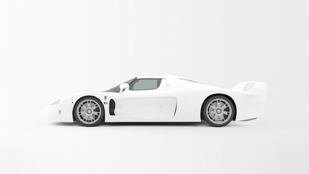 Free PSD white car isolated