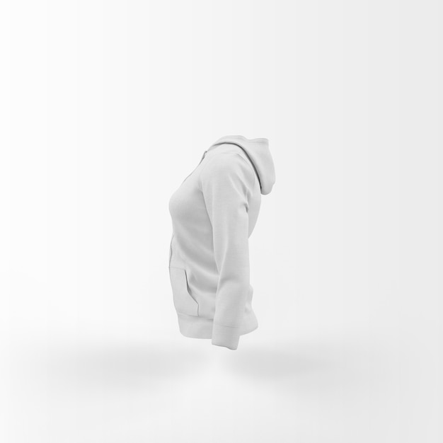 Free PSD white cardigan floating on white