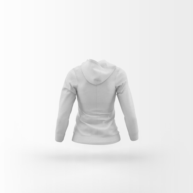 Free PSD white cardigan floating on white