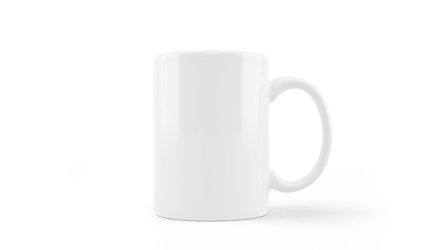 White ceramic mug mockup isolated