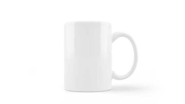 White ceramic mug mockup isolated