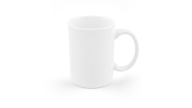 White ceramic mug mockup isolated