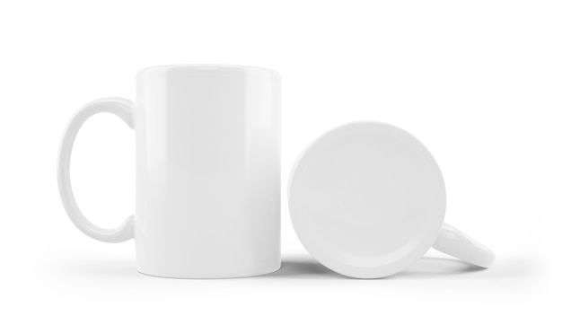 Free PSD white ceramic mug mockup isolated