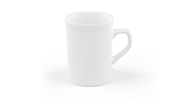 White ceramic mug mockup isolated