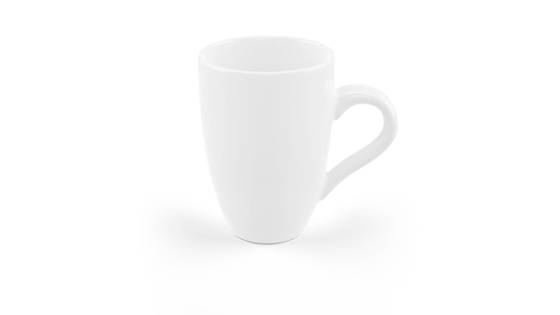 White ceramic mug mockup isolated