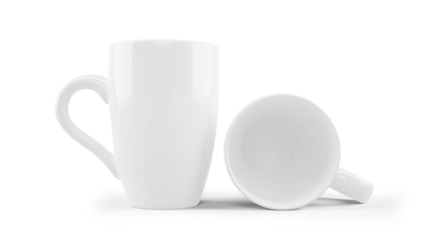 White ceramic mug mockup isolated