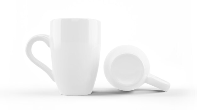 White ceramic mug mockup isolated