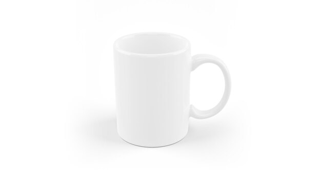 White ceramic mug mockup isolated