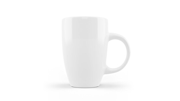 White ceramic mug mockup isolated