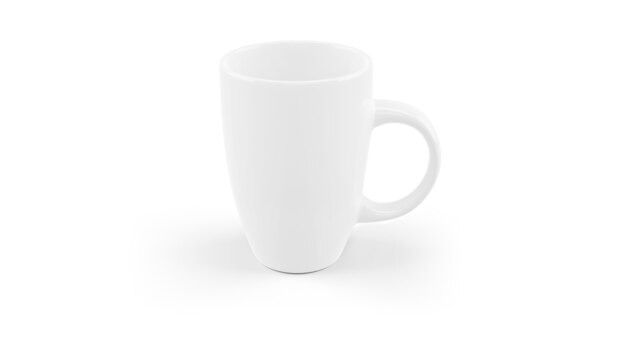 White ceramic mug mockup isolated