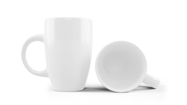 White ceramic mug mockup isolated