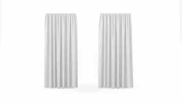 Free PSD white curtains isolated