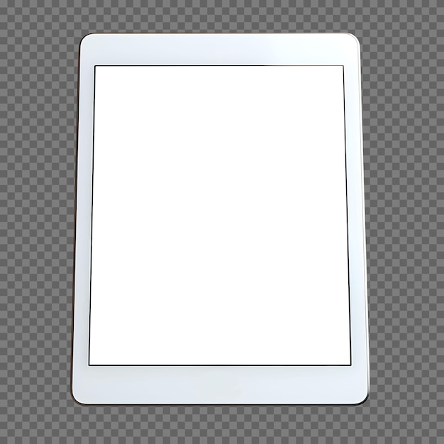 空白の画面のモックアップを備えた白いデジタル タブレット