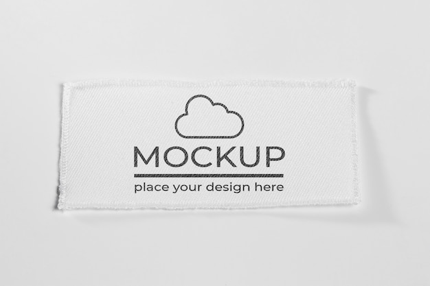 White fabric clothing patch mock-up