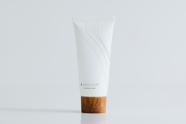 White face cream tube mockup