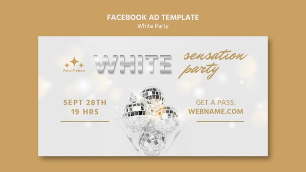 Free PSD white fun party night facebook template