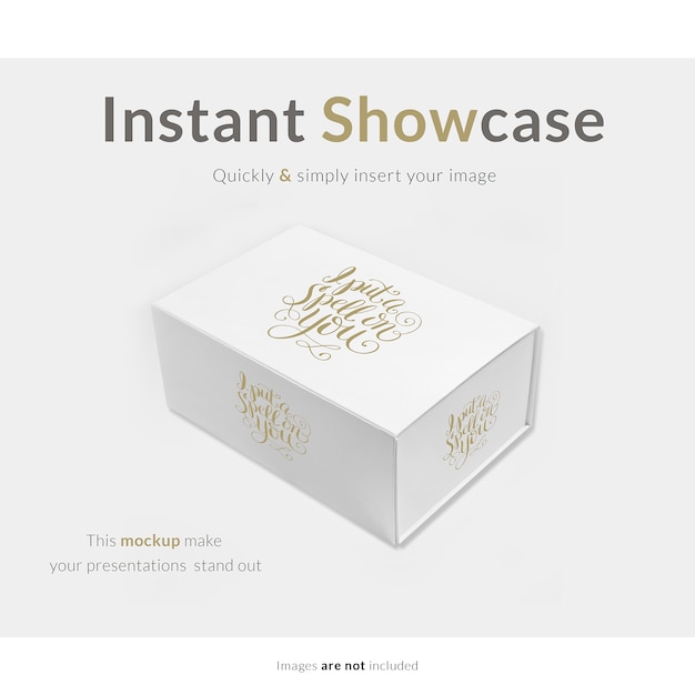 Free PSD white gift box mock up