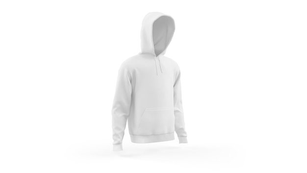 Free PSD white hoodie mockup template isolated, front view