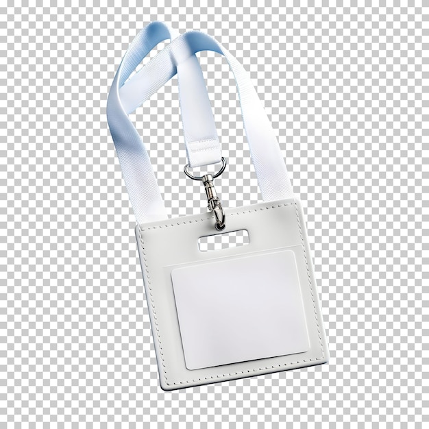 White isolated blank id holder with lanyard