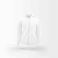 Бесплатный PSD Белая куртка, плавающая на белом