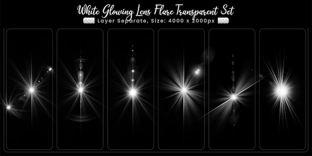 White lens flare with abstract lens lights collection
