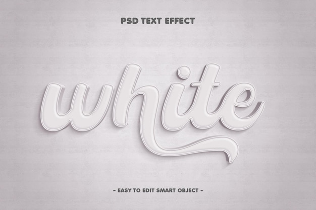 Free PSD white minimal editable text effect