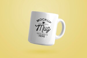 Free PSD white mug mockup