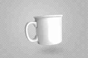 Free PSD white mug with bevelled rim