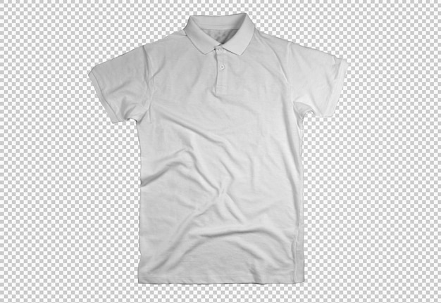 Modern White Open Polo Shirt: Free PSD Template