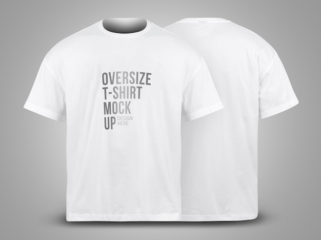 Download Premium Psd White Oversize T Shirts Mockup Front And Back Mockup Template For Your Design